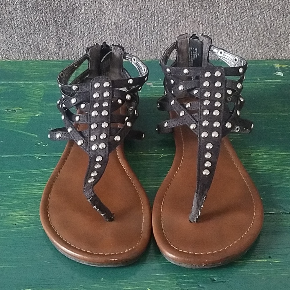 Women's Black Studded Sandals